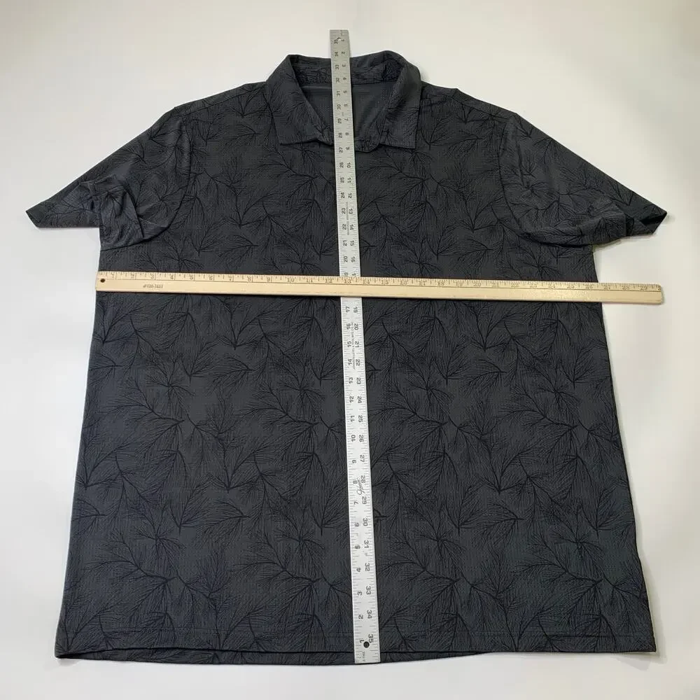 Adidas Polo Shirt Mens 2XL Gray Black Ultimate365 Mesh Printed Performance Golf